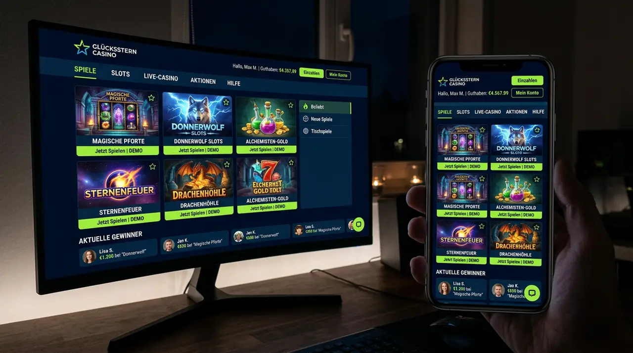 Direkter Zugriff per Smartphone und Tablet · Hugo Bets